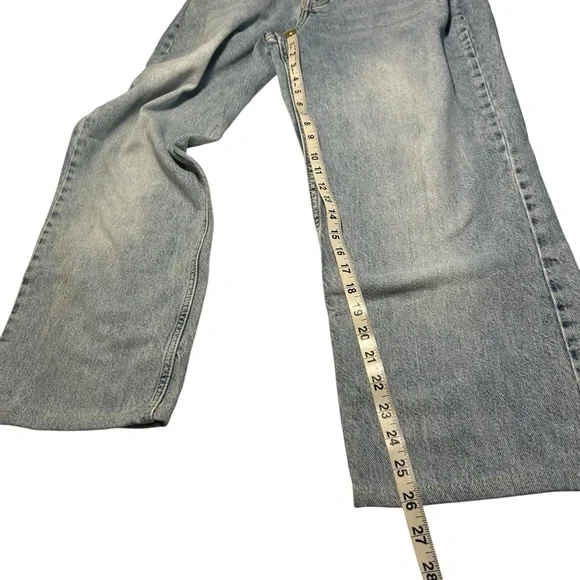 We The Free Relaxed Straight Wide Leg Button Fly Crop Jeans Sz 30 - Picture 10 of 12